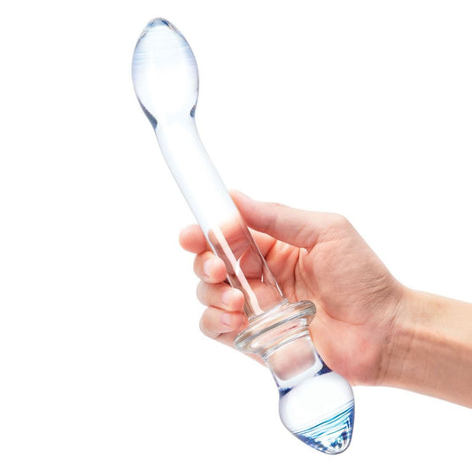 Gläs 9.5 Inch Double Play Dual Ended Handblown Glass Cock Dildo Anal Butt Plug