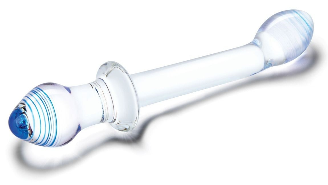 Gläs 9.5 Inch Double Play Dual Ended Handblown Glass Cock Dildo Anal Butt Plug