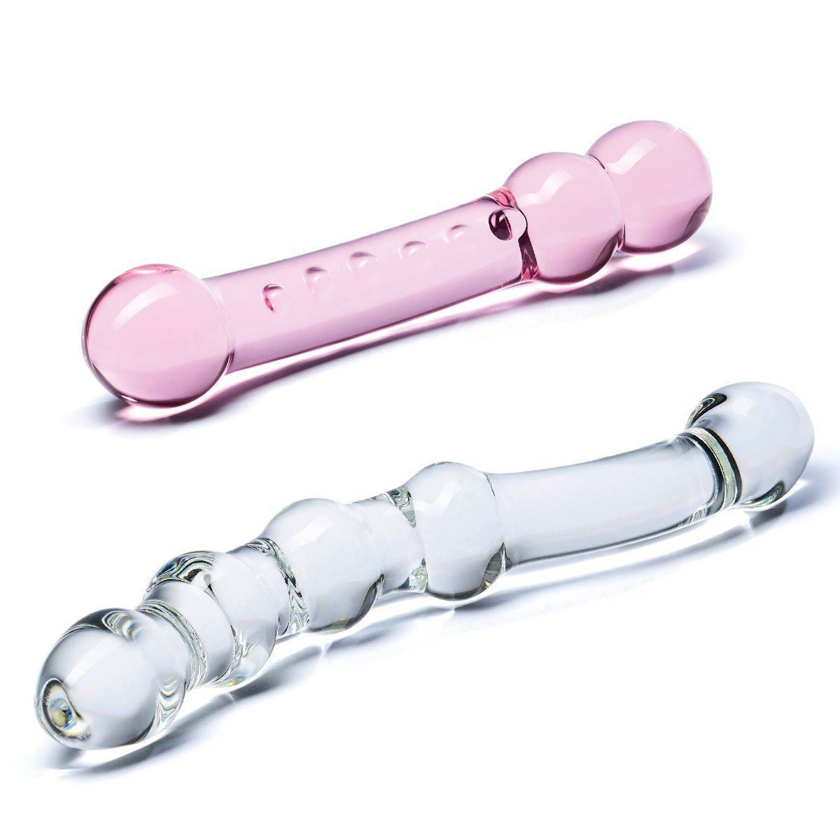 Gläs Double Pleasure Set Dual Ended Handblown Glass G-Spot Anal Dildo Massager