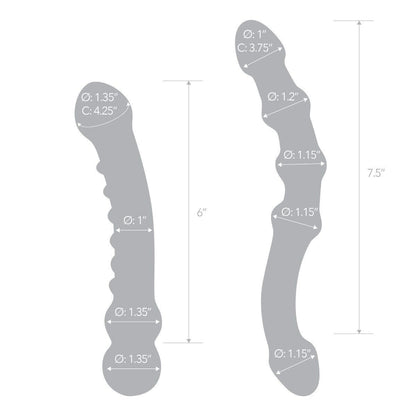 Gläs Double Pleasure Set Dual Ended Handblown Glass G-Spot Anal Dildo Massager