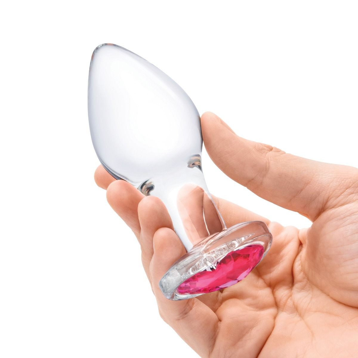 Gläs Heart Jewel Anal Training Handblown Glass Butt Plug 3 Piece Ass Sex Kit Set