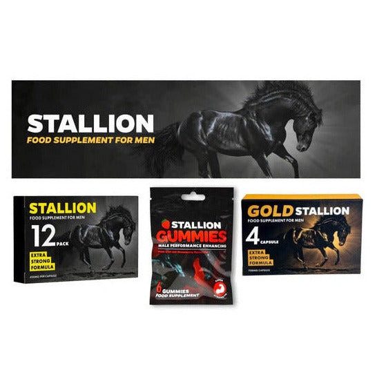 Stallion aphrodisiacs on white background