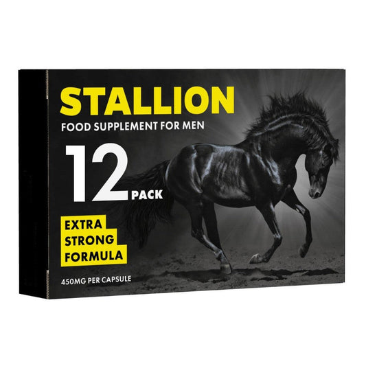 Box of Stallion food supplement for men with a horse on the cover
