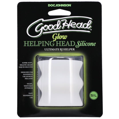 GoodHead Glow In The Dark Helping Head Blowjob Enhancer Texture Silicone Stroker