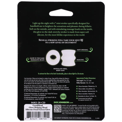 GoodHead Glow In The Dark Helping Head Blowjob Enhancer Texture Silicone Stroker