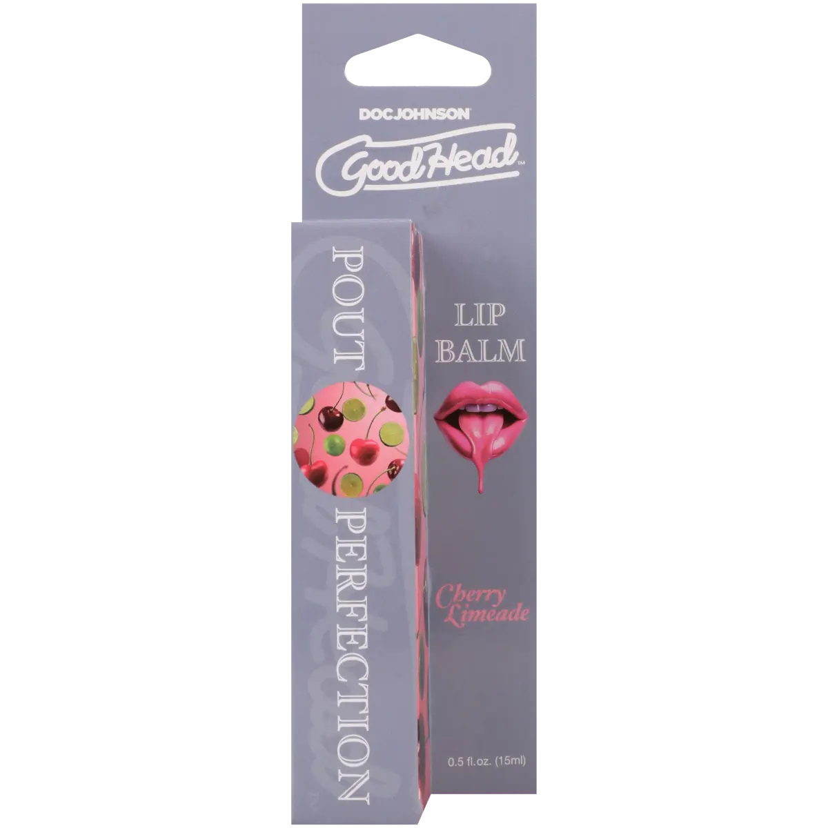 Lip balm packaging with 'GoodHead' branding on a white background