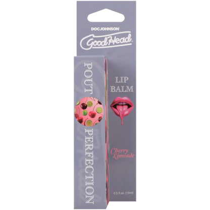 Lip balm packaging with 'GoodHead' branding on a white background