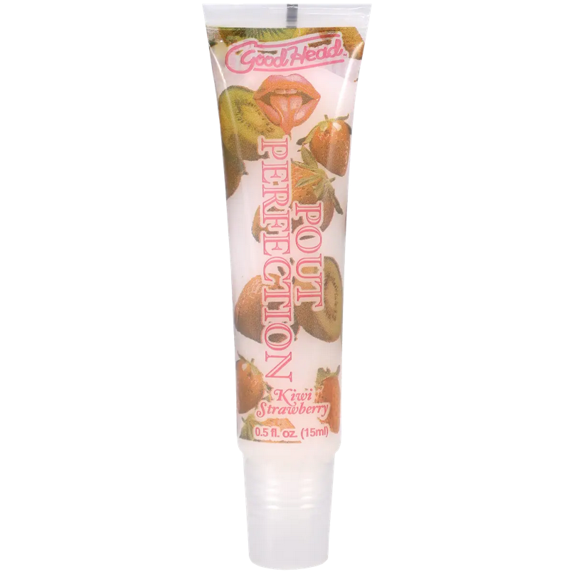 GoodHead Pout Perfection Lip Balm Oral Blowjob Kiwi Strawberry Flavoured on a white background