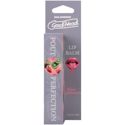 Lip balm packaging with 'GoodHead' branding on a white background