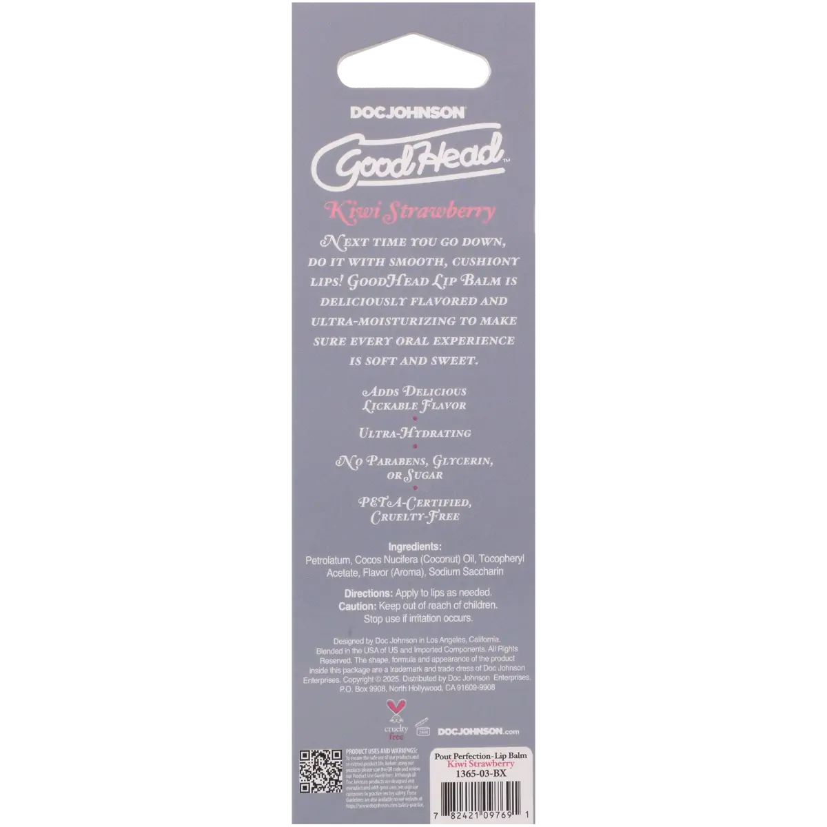 Lip balm packaging with 'GoodHead' branding on a white background