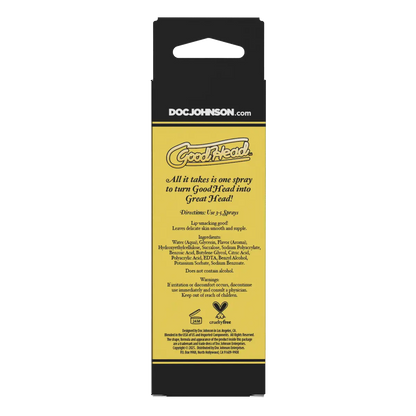 Doc Johnson Good Head product packaging with black and yellow design.