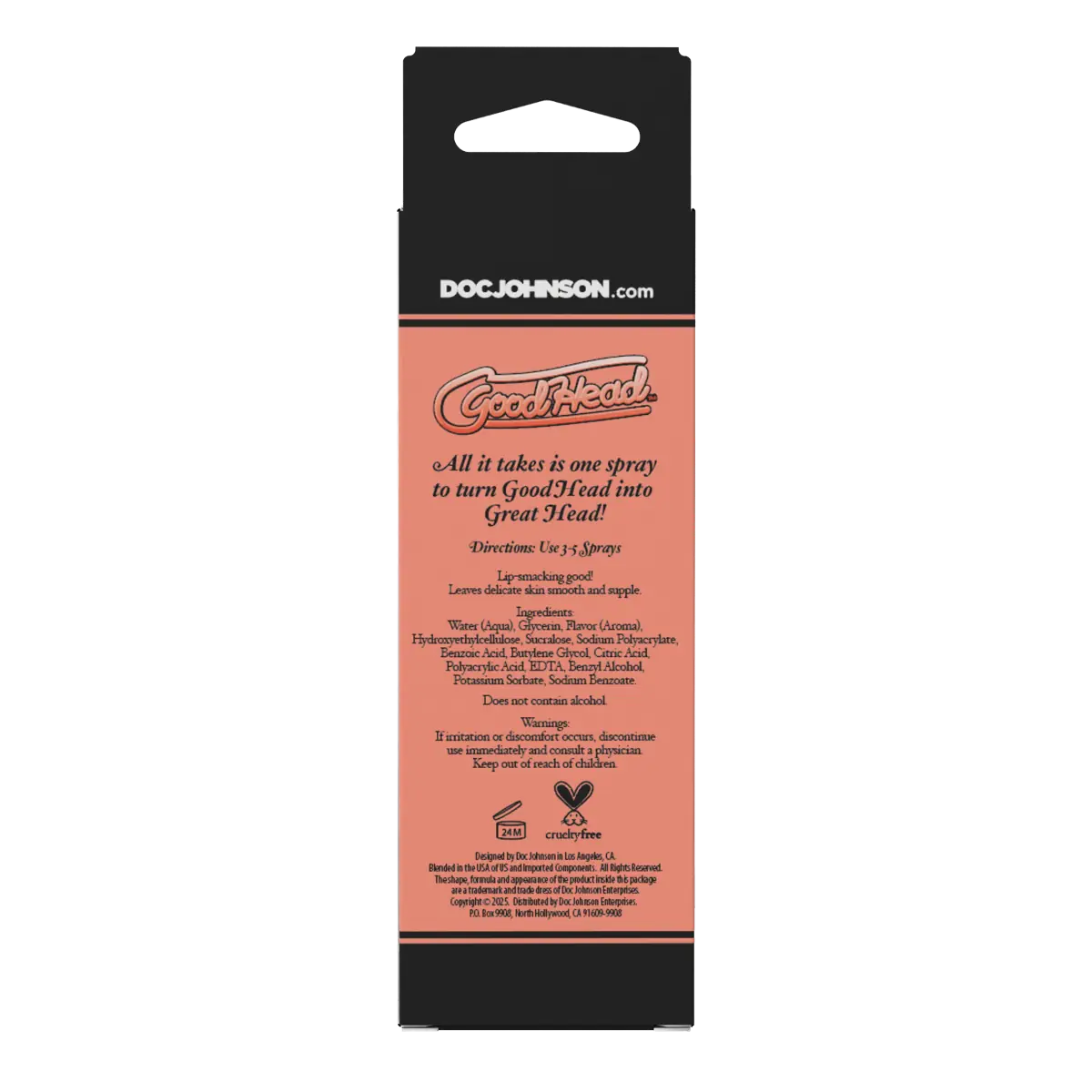 Product packaging with 'Doc Johnson' branding and text on a white background