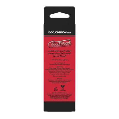 Red packaging of GoodHead with black text on a white background