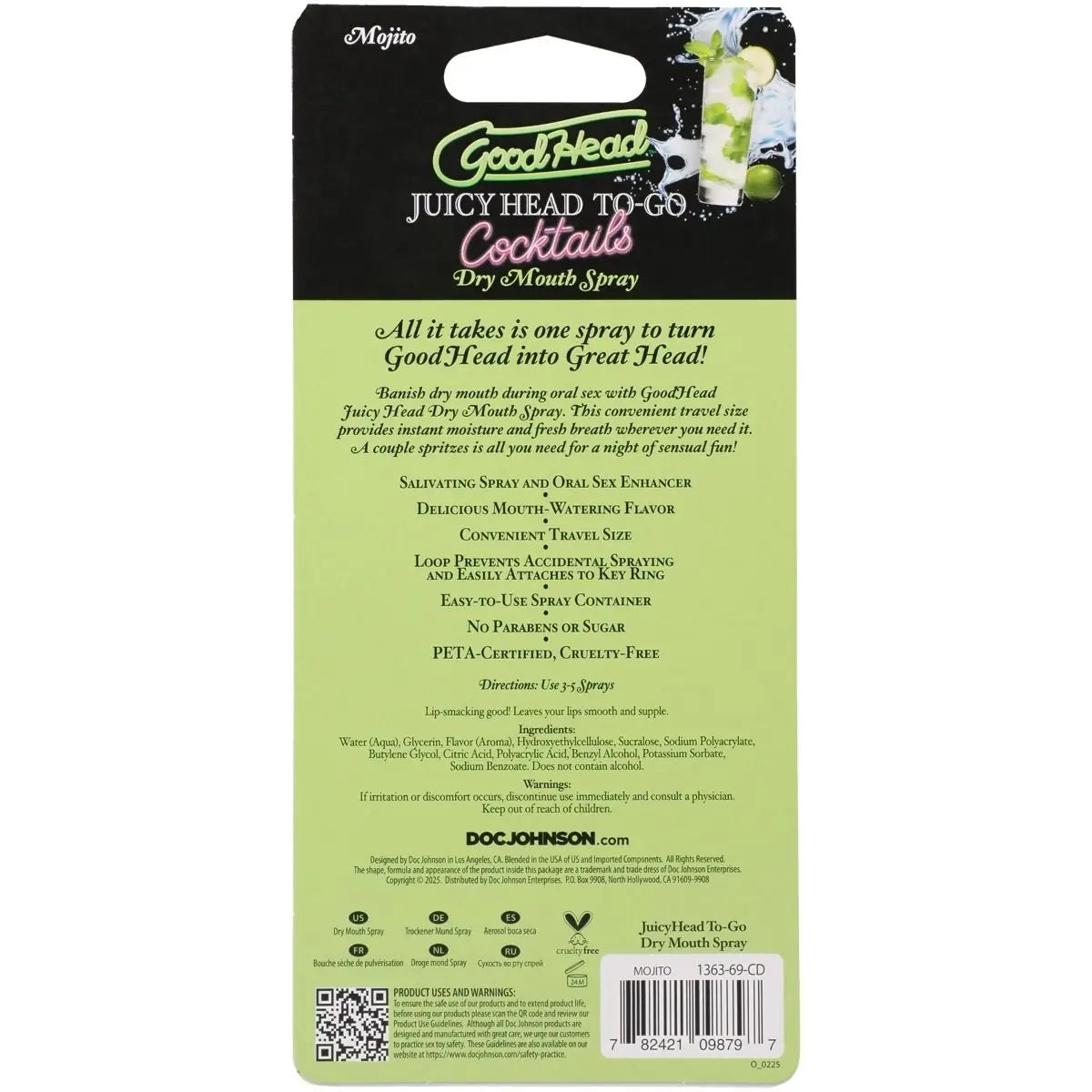 Goodhead Juicy Head Cocktails Dry Mouth Spray To-Go Flavoured Blowjob Vegan Mist Mojito