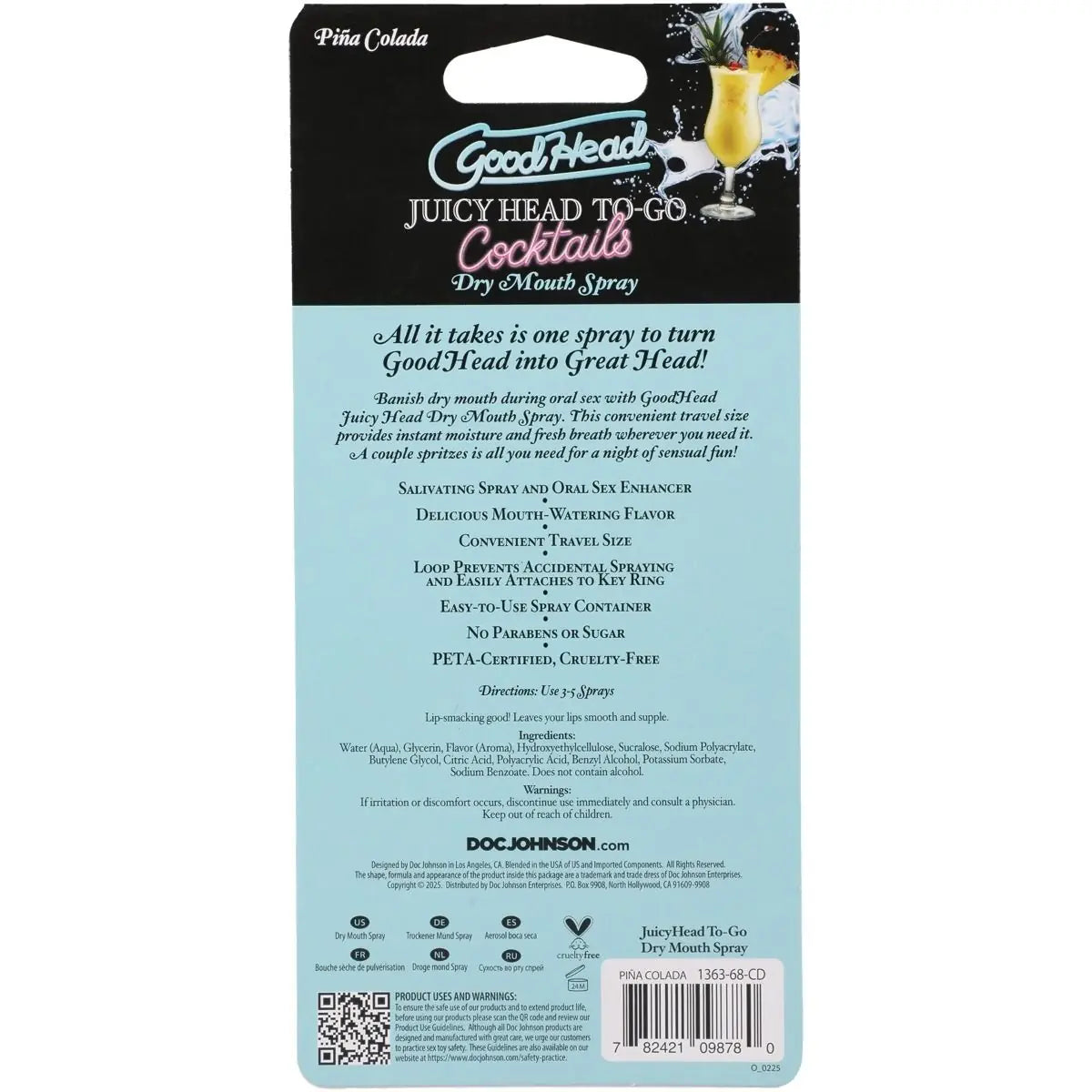 Goodhead Juicy Head Cocktails Dry Mouth Spray To-Go Flavoured Blowjob Vegan Mist Pina Colada