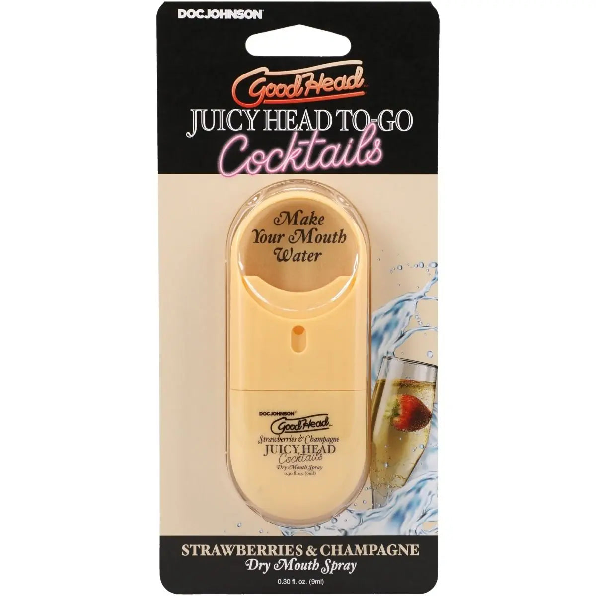 Goodhead Juicy Head Cocktails Dry Mouth Spray To-Go Flavoured Blowjob Vegan Mist Strawberries & Champagne