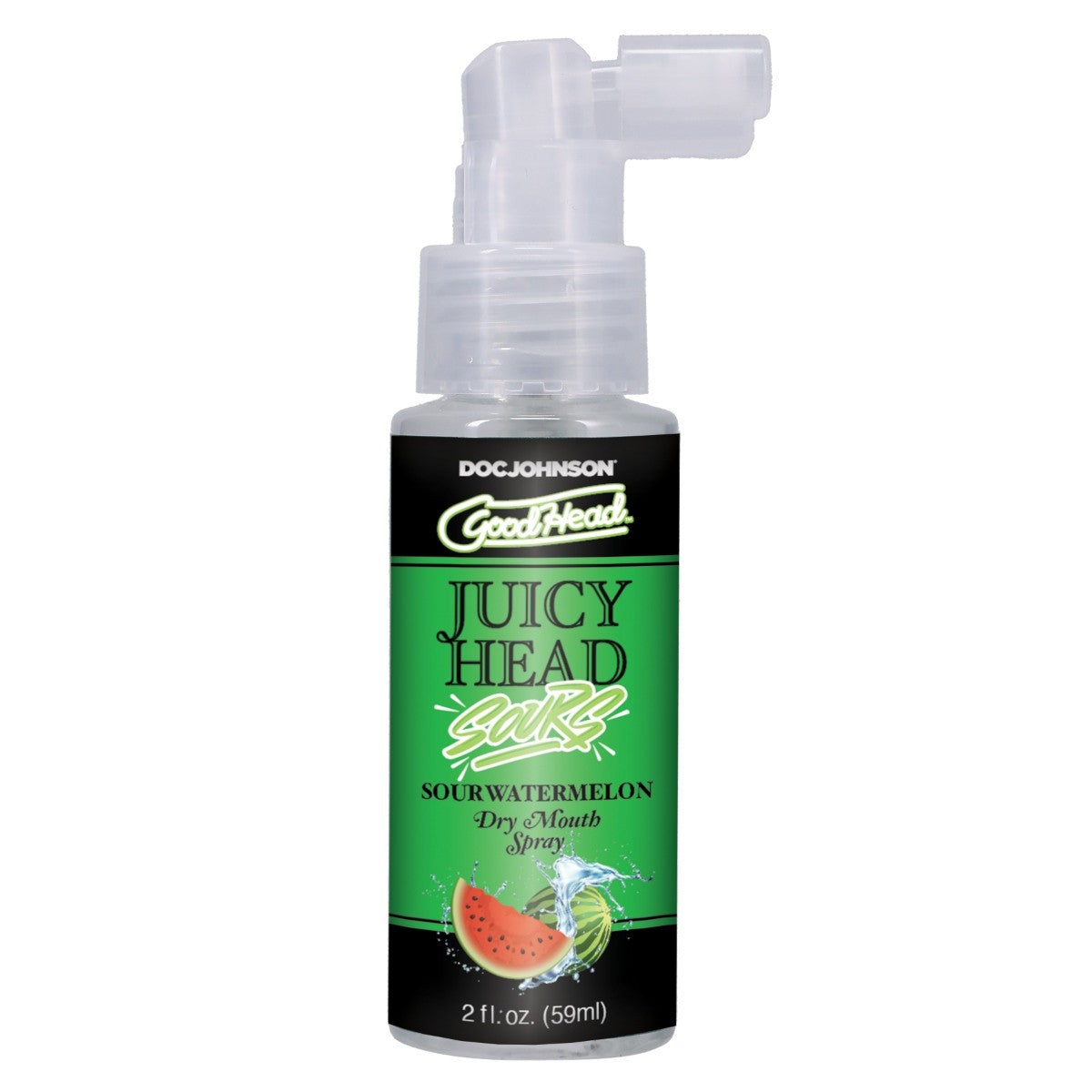 Juicy Head Sour Watermelon dry mouth spray bottle on a white background