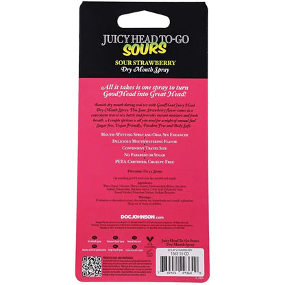 Goodhead Juicy Head Dry Mouth Blowjob Spray To-Go Sour Flavoured Cruelty Free Sour Strawberry