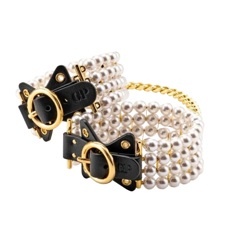 Guilty Pleasure Allure Ballroom Pearl Ankle Cuffs BDSM Bondage Fetish Vegan