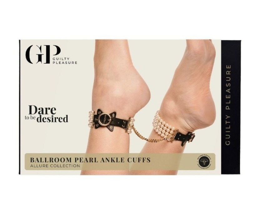 Guilty Pleasure Allure Ballroom Pearl Ankle Cuffs BDSM Bondage Fetish Vegan
