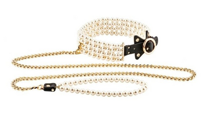 Guilty Pleasure Allure Luminious Pearl Leash & Collar BDSM Bondage Fetish Vegan