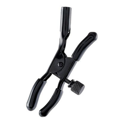 Black clamp on a white background