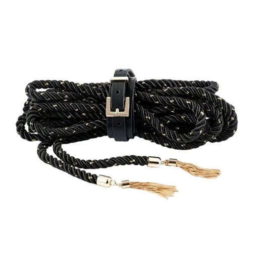 Guilty Pleasure Empower Embrace Rope 7m Black Gold BDSM Bondage Fetish Shibari