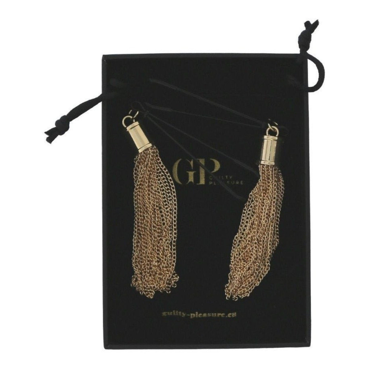Guilty Pleasure Sensual Sway Nipple Clamps Black Gold BDSM Bondage Fetish Kink