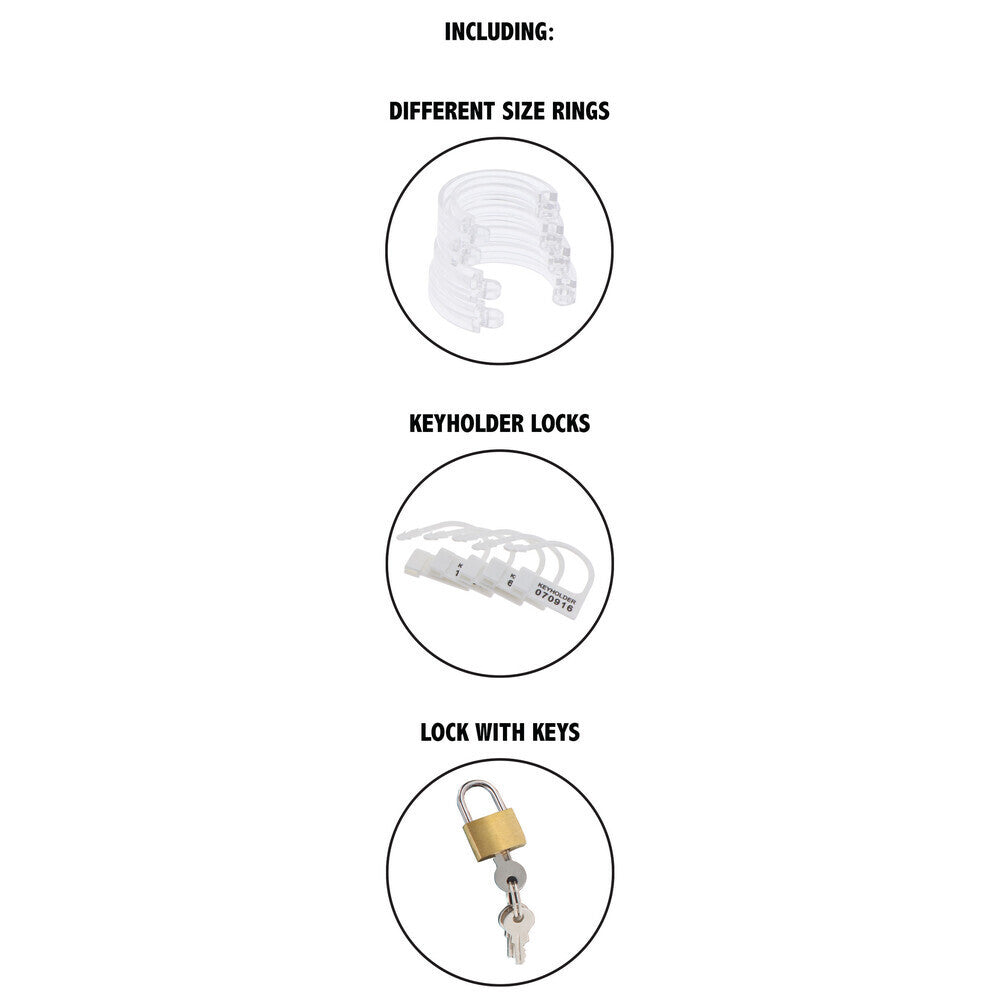 Hidden Desire Extreme Clear Male Vented Chastity Cage BDSM Fetish Sexy Sissy