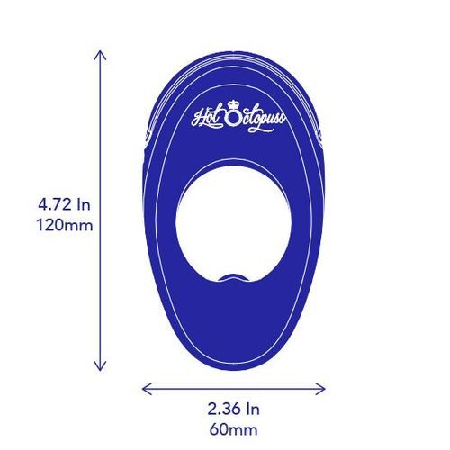 Blue product with 'Hot Octopuss' branding and measurements on a white background