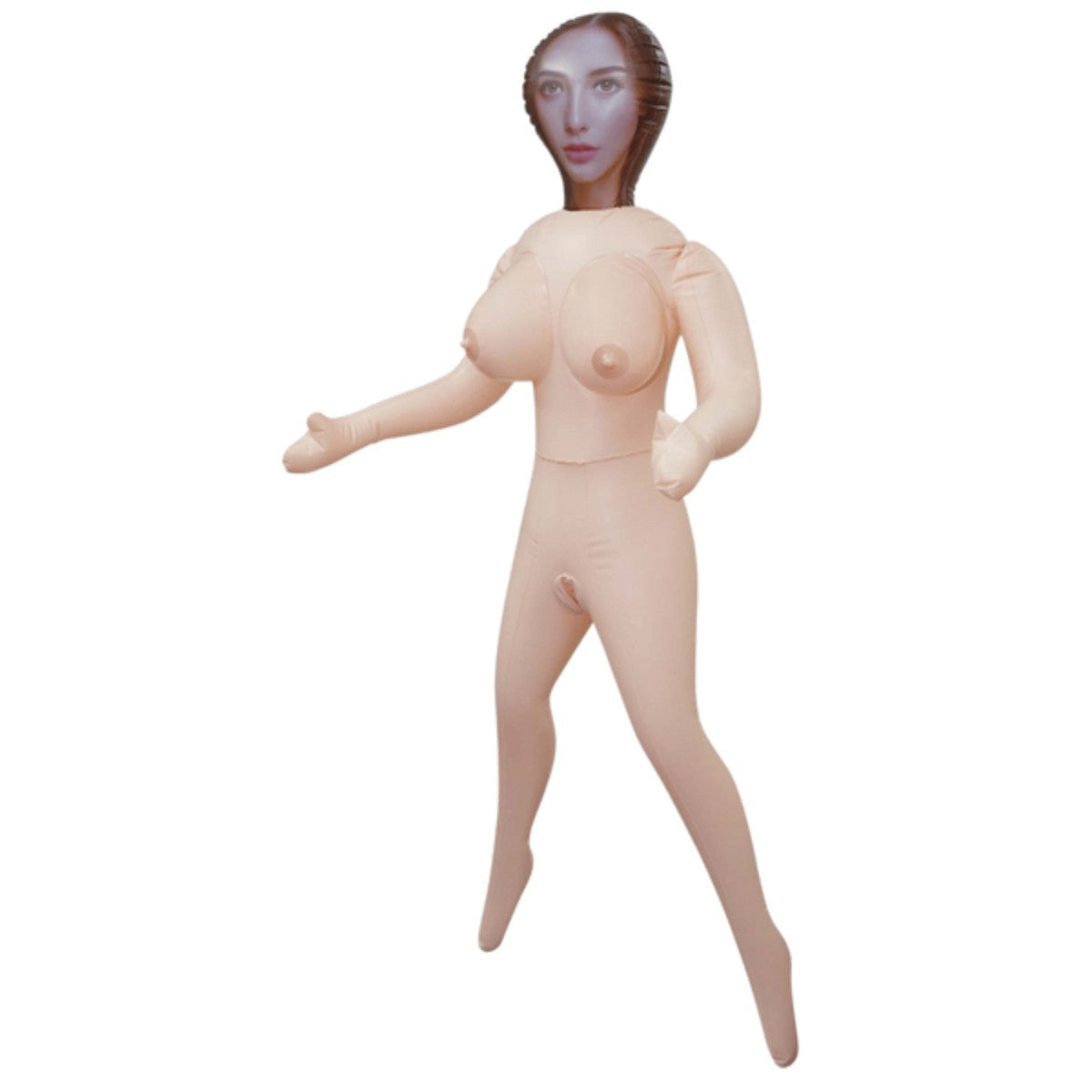 Hussy Standing Pose PVC Inflatable Love Sex Doll 2 Tempting Holes Brunette