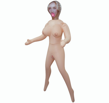 Sex doll with a face on a white background