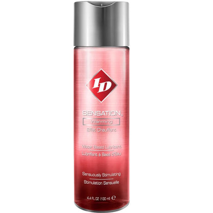 Red lubricant bottle with silver cap on a white background