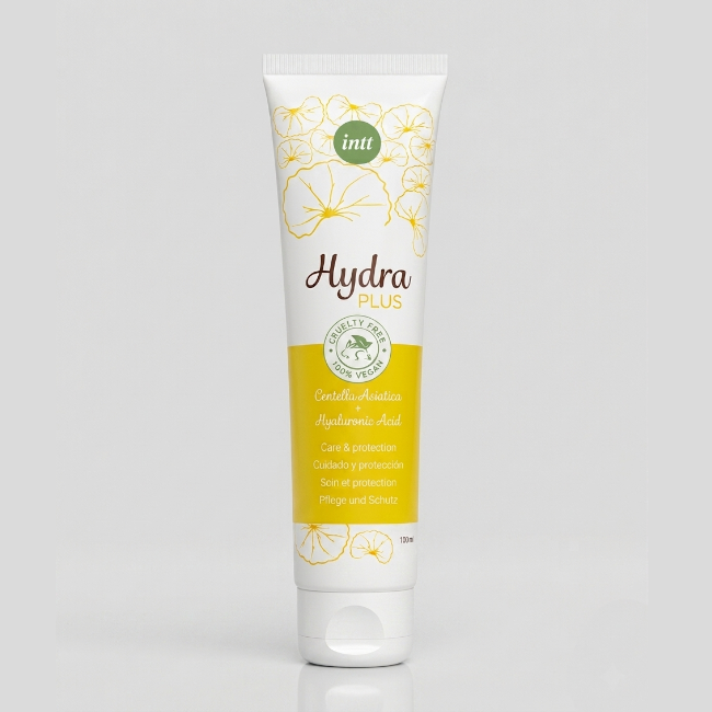 Tube of Hydra Plus Lube with a white background