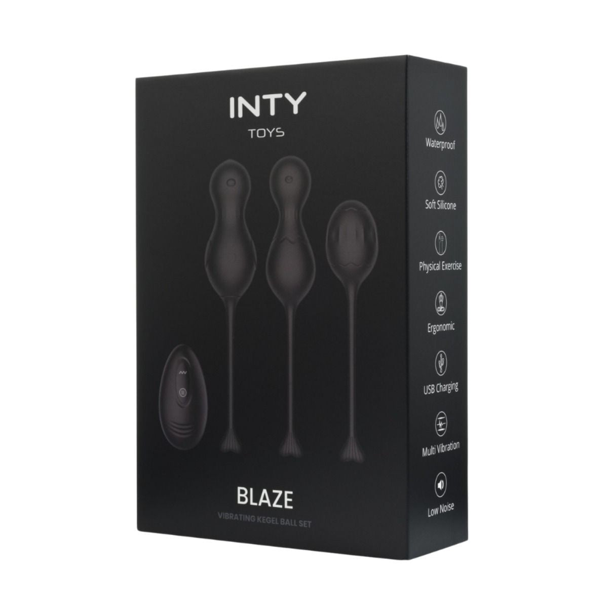 Black packaging of INTY TOYS Blaze product on a white background