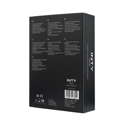 Black box with text and branding on a white background