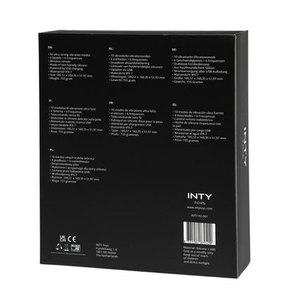 Black box with text and branding on a white background