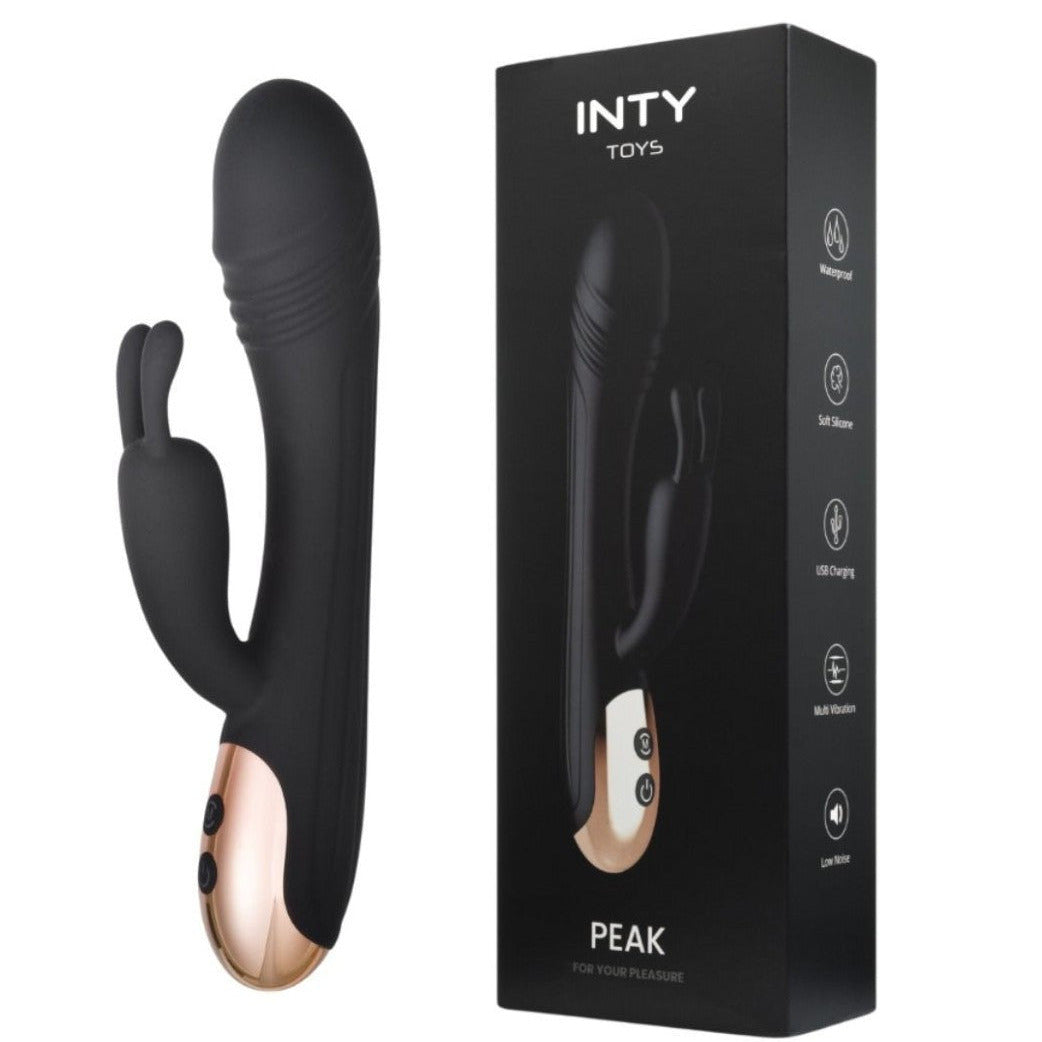 INTY Toys Peak Multispeed Rabbit Body Massager Clit G-Spot Silicone USB Vibrator