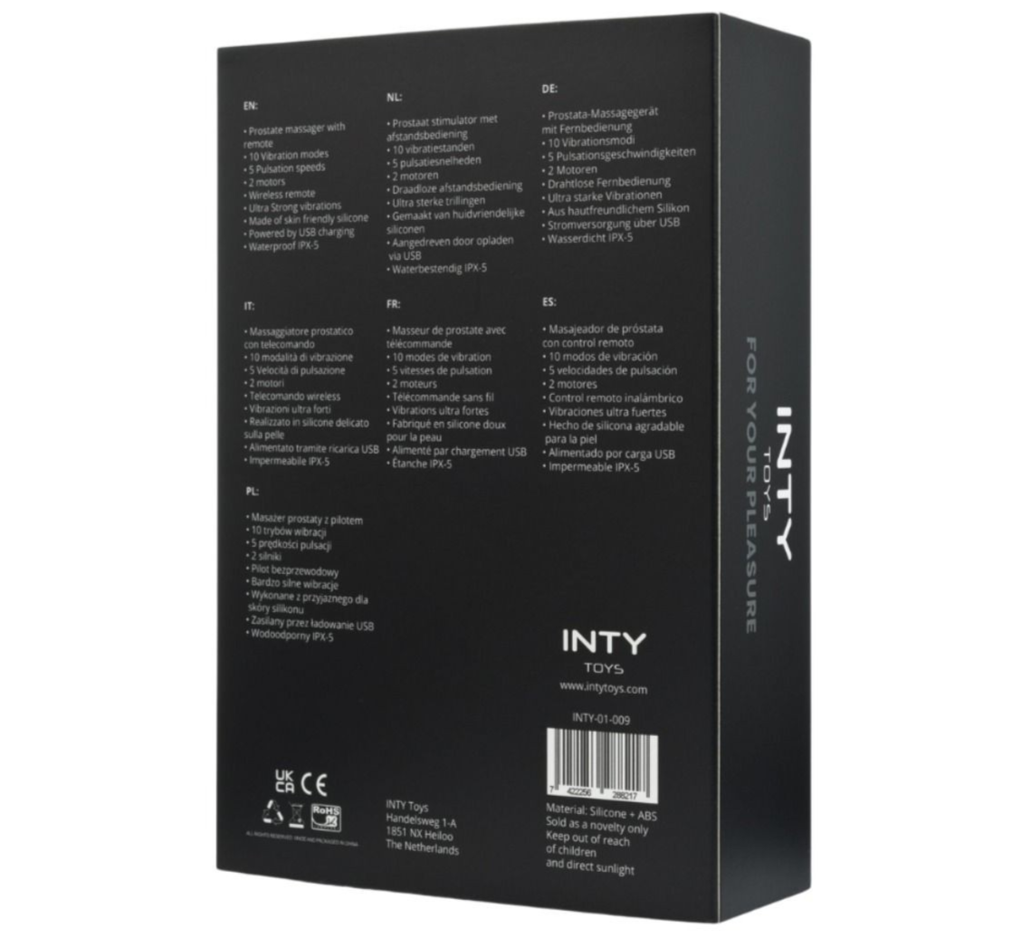 Black box with text and branding on a white background