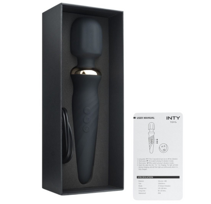 INTY Toys Torch Vibrator Body Clitoral Massager Wand 25 Modes 5 Speeds Silicone