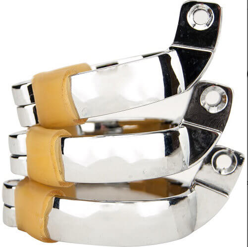 Impound Exhibition Male Chastity Device Orgasm Denial Steel Penis Cage CBT Kit