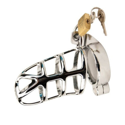 Impound Gladiator Silver Male Chastity Device Orgasm Denial Steel Penis Cage CBT