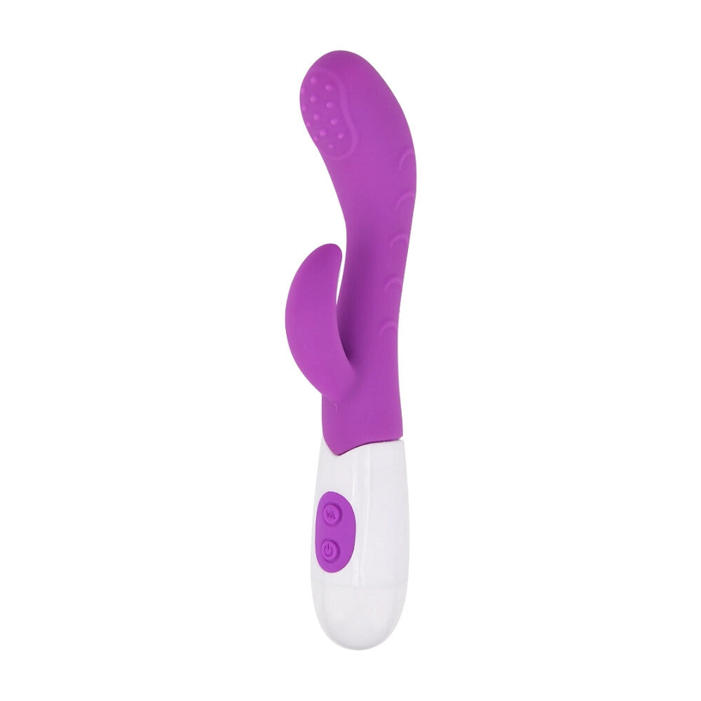 Purple and white electronic device on a white background