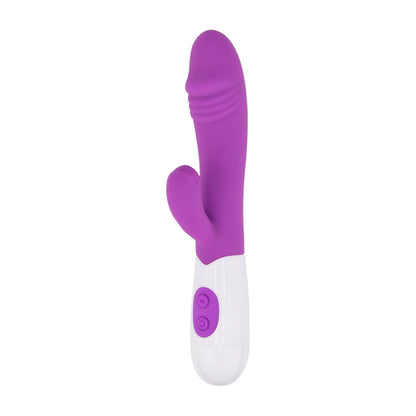 Purple and white electronic device on a white background