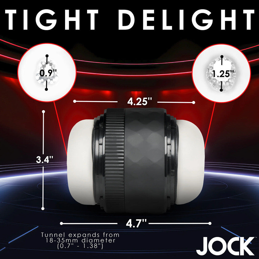 Product with measurements and 'Tight Delight' text on a dark background
