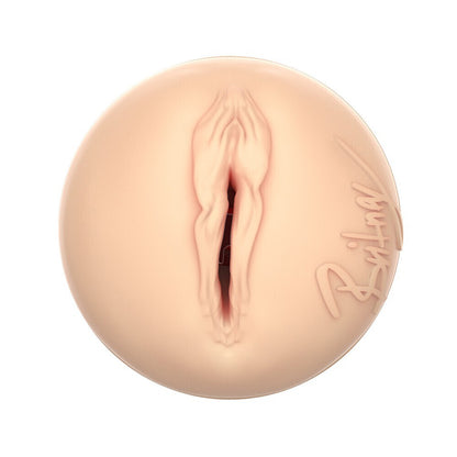 Silicone model of a female reproductive organ with 'Britney' branding on a white background
