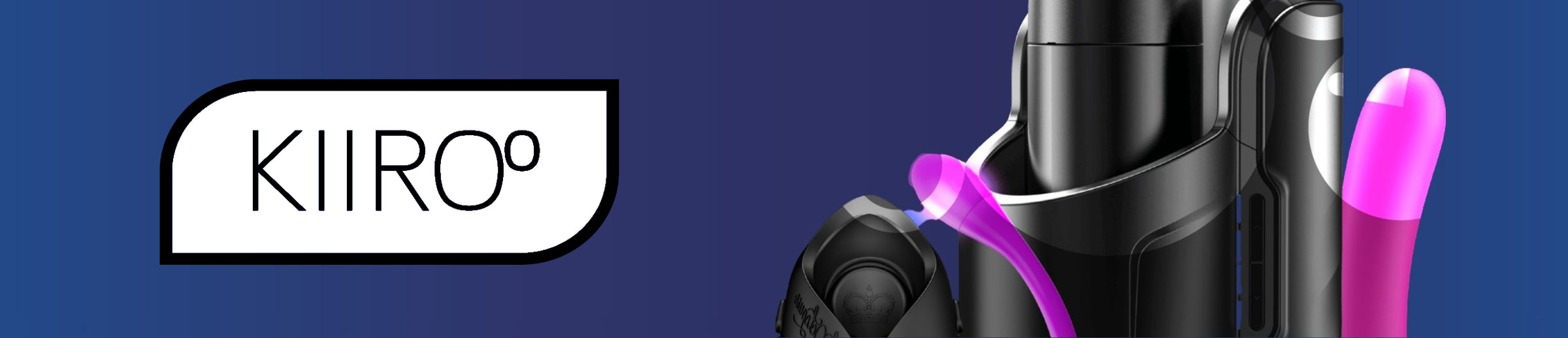 Kiiro® product with purple accents on a dark blue background