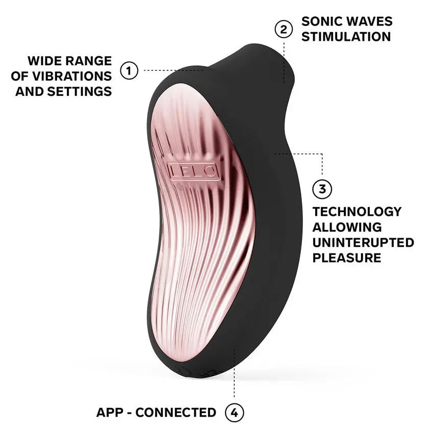 LELO Sona 3 Cruise Clitoral Massager Black Silicone Waterproof Vibrator on a white background