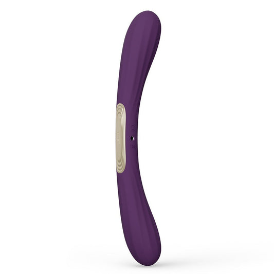 Purple electronic massage device on a white background