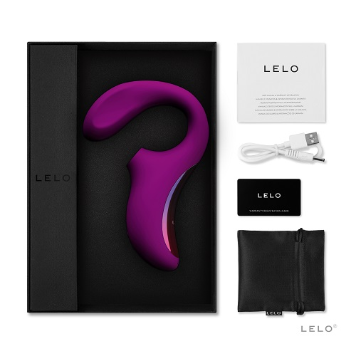 LELO Enigma Dual Stimulation Sonic Air-Pulse Clitoral G-Spot Massager Deep Rose